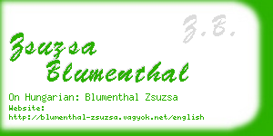 zsuzsa blumenthal business card